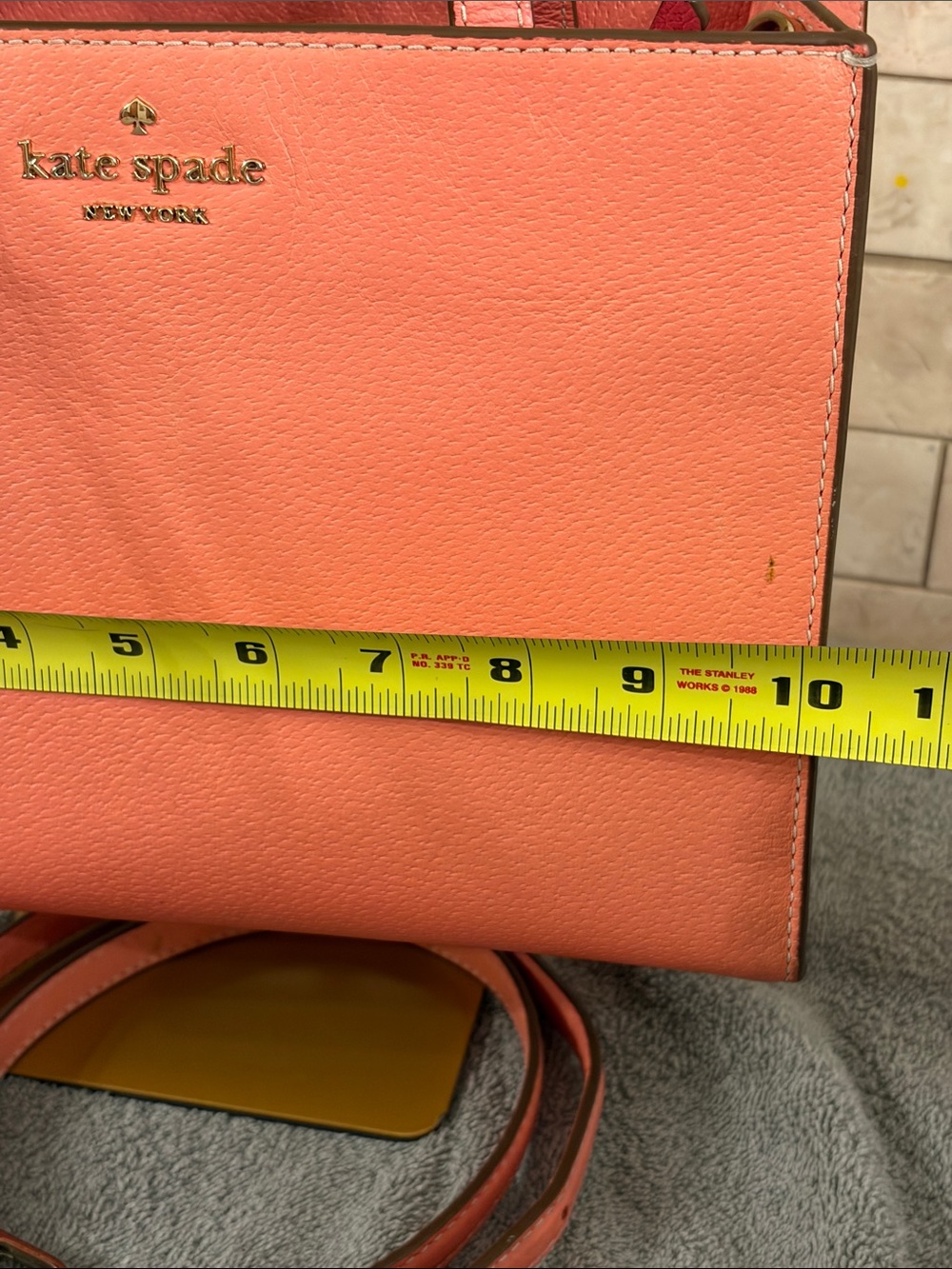 kate spade Coral-Peach Leather Satchel with Removable Strap - Picture 3 of 13